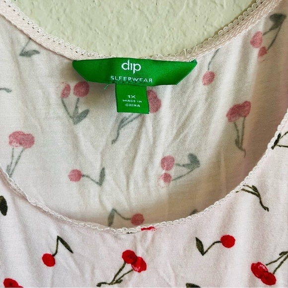Dip cherry pajama tank size 1X like new soft lounging sleepwear lightweight airy - Picture 3 of 9